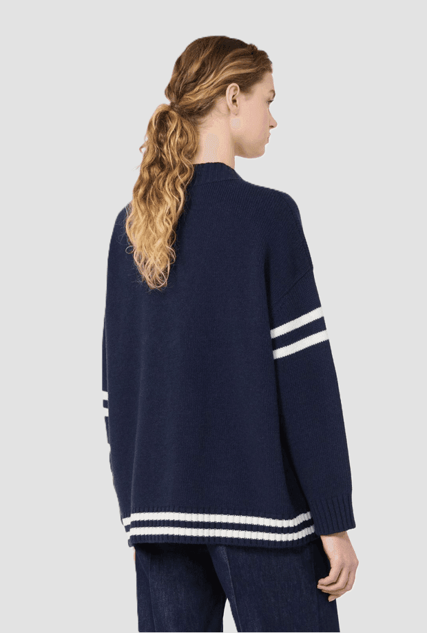 MAX MARA cardigan in lana donna blu marino - 3
