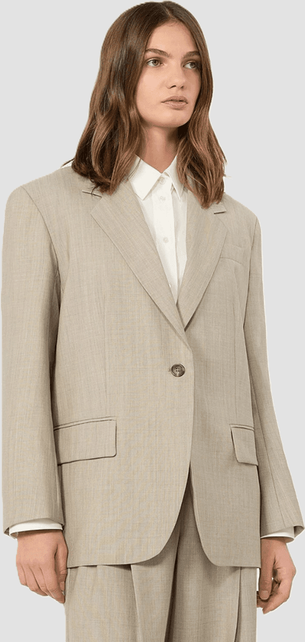 MAX MARA giacca in tela di lana donna nocciola - 2