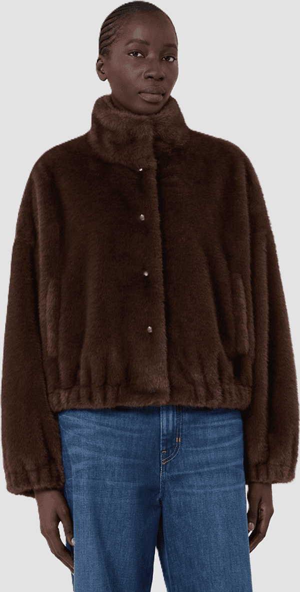 MAX MARA giacca corta in ecopelliccia donna marrone - 2
