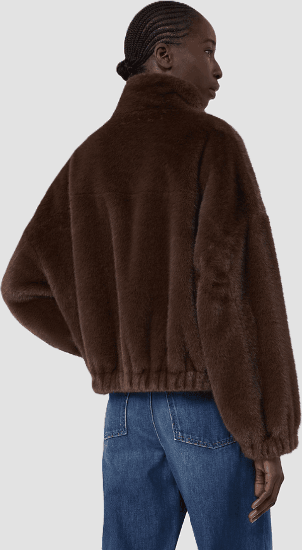 MAX MARA giacca corta in ecopelliccia donna marrone - 3