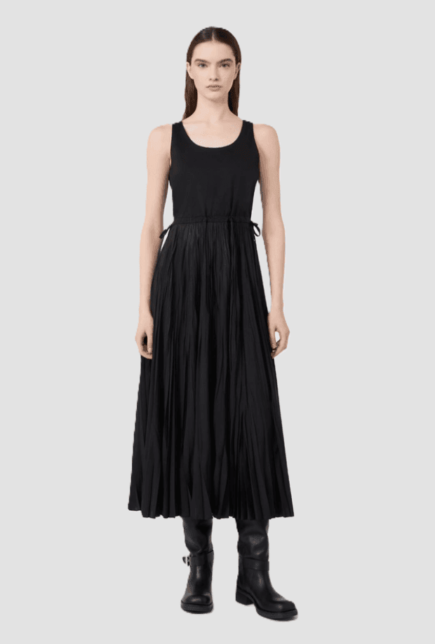 MAX MARA abito con gonna in plisse donna nero - 2