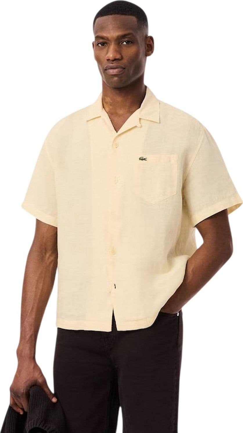 Lacoste camicie casual uomo lacoste - camicia manica corta - beige - 2