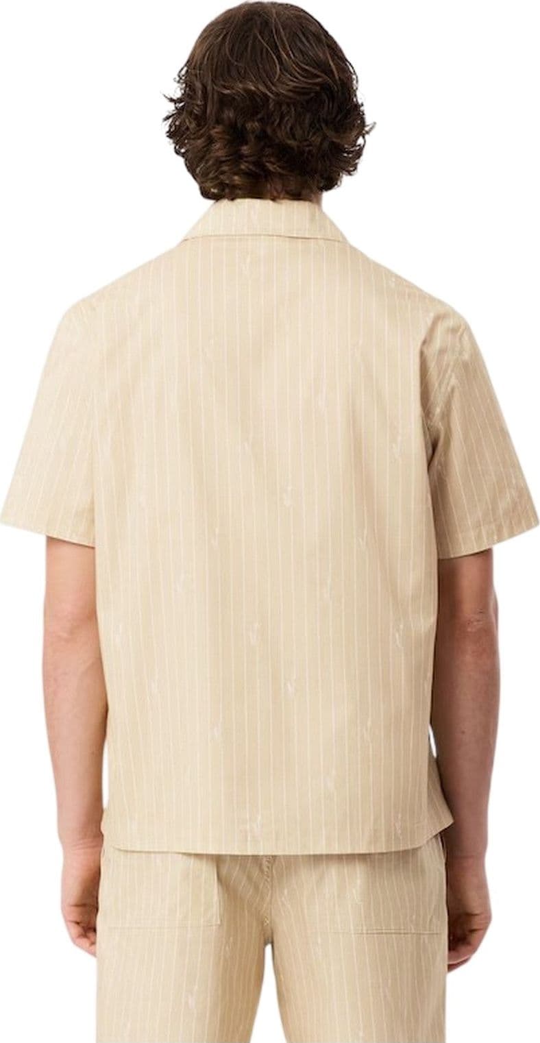 Lacoste camicie casual uomo lacoste - camicia manica corta - beige - 3