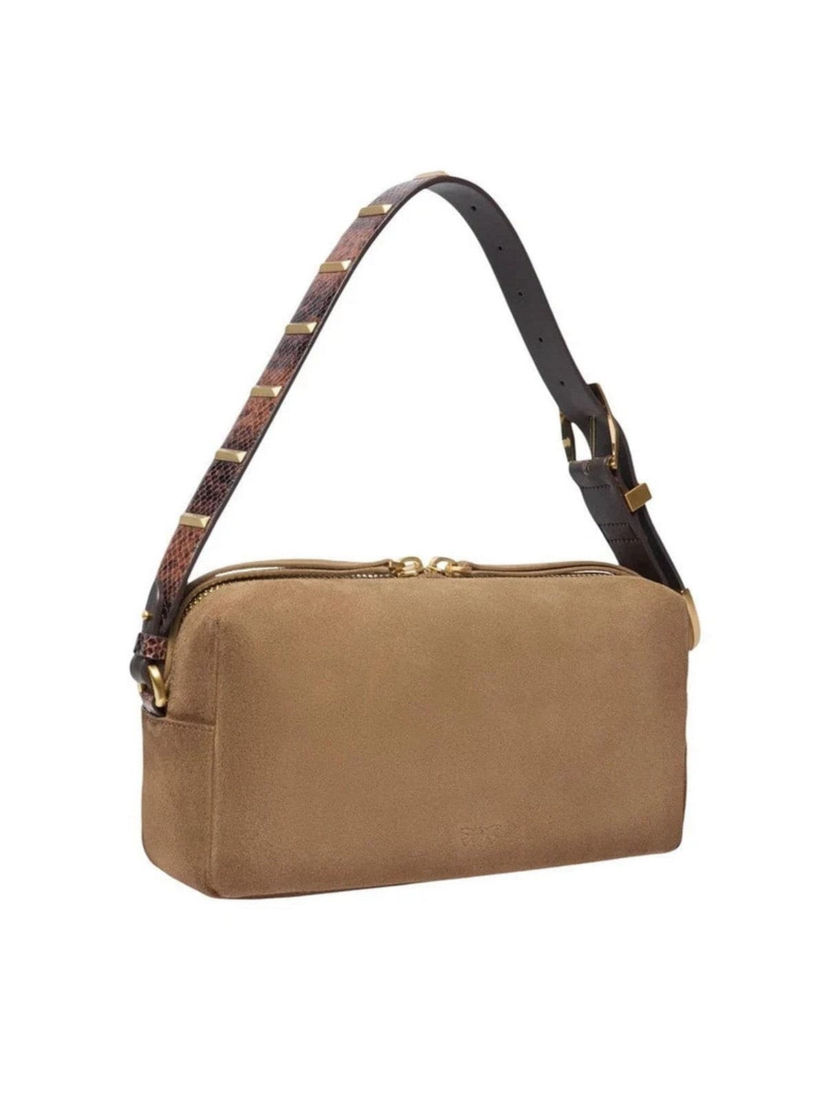 Pinko borse a spalla donna pinko - bauletto trittico suede - marrone - 2