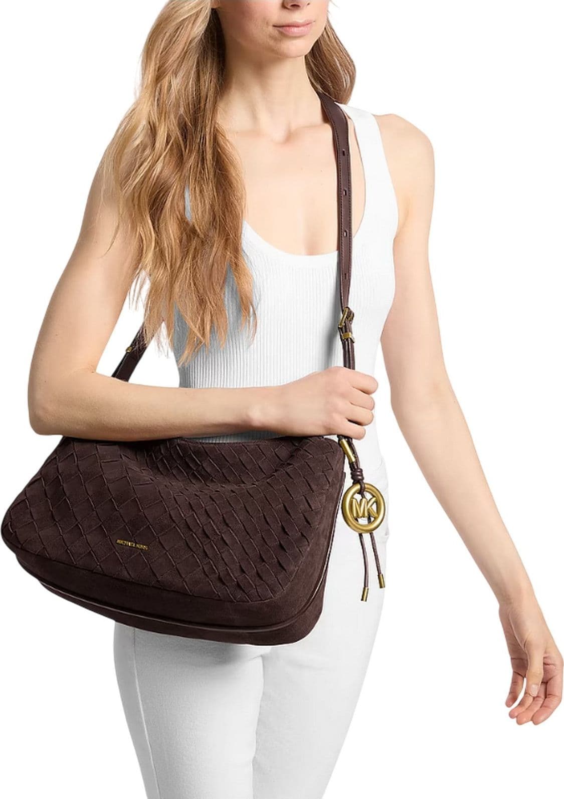 MICHAEL KORS borse a mano donna michael kors - md tz conv shldr - marrone - 2