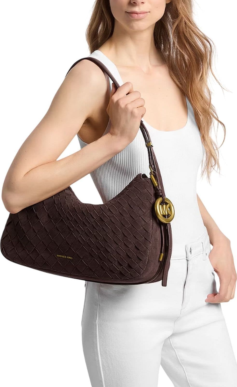 MICHAEL KORS borse a mano donna michael kors - md tz conv shldr - marrone - 3