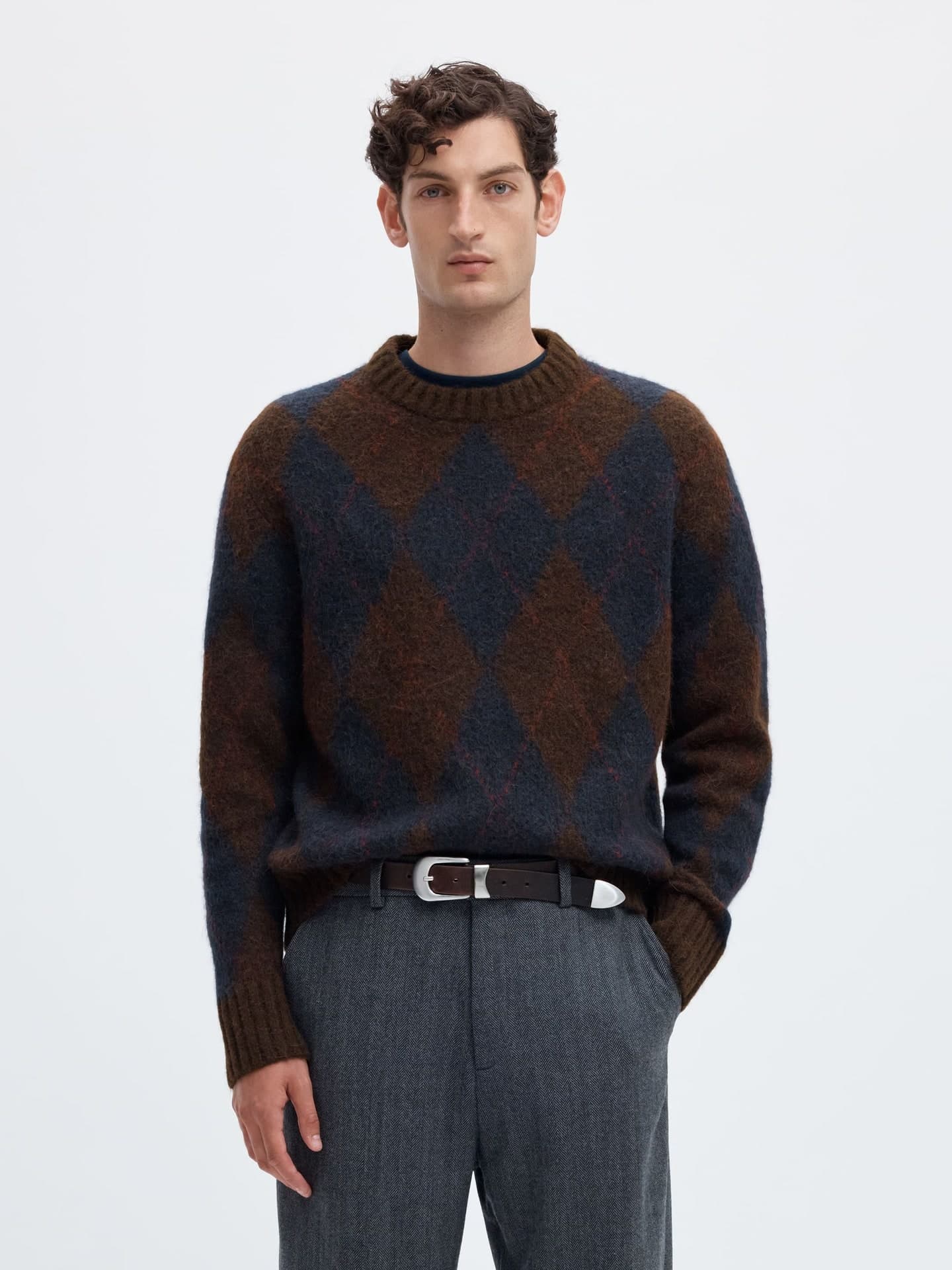 SELECTED Maglia Uomo Selected SLMRAI LS KNIT ARGYLE DELC - 2