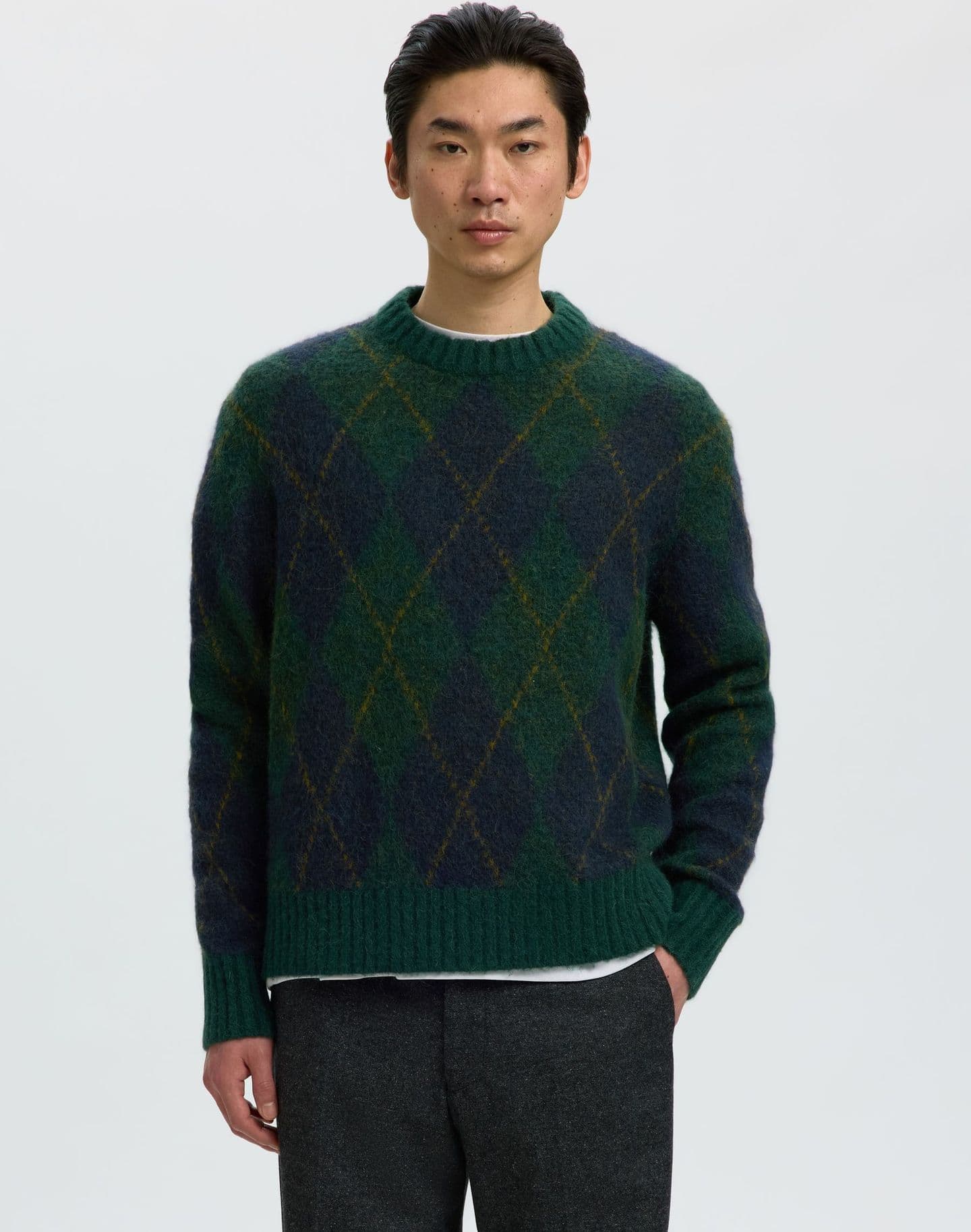 SELECTED Maglia Uomo Selected SLMRAI LS KNIT ARGYLE DELC - 2