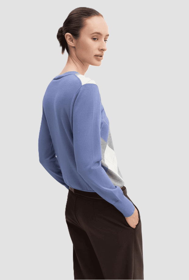 MARELLA maglia aderente a rombi donna ortensia - 3