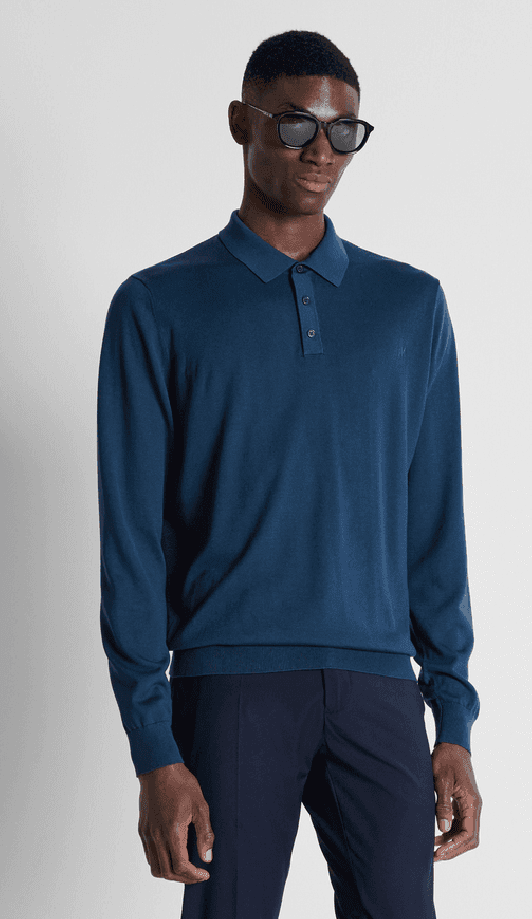 Antony Morato polo a tre bottoni da uomo navy blue - 2