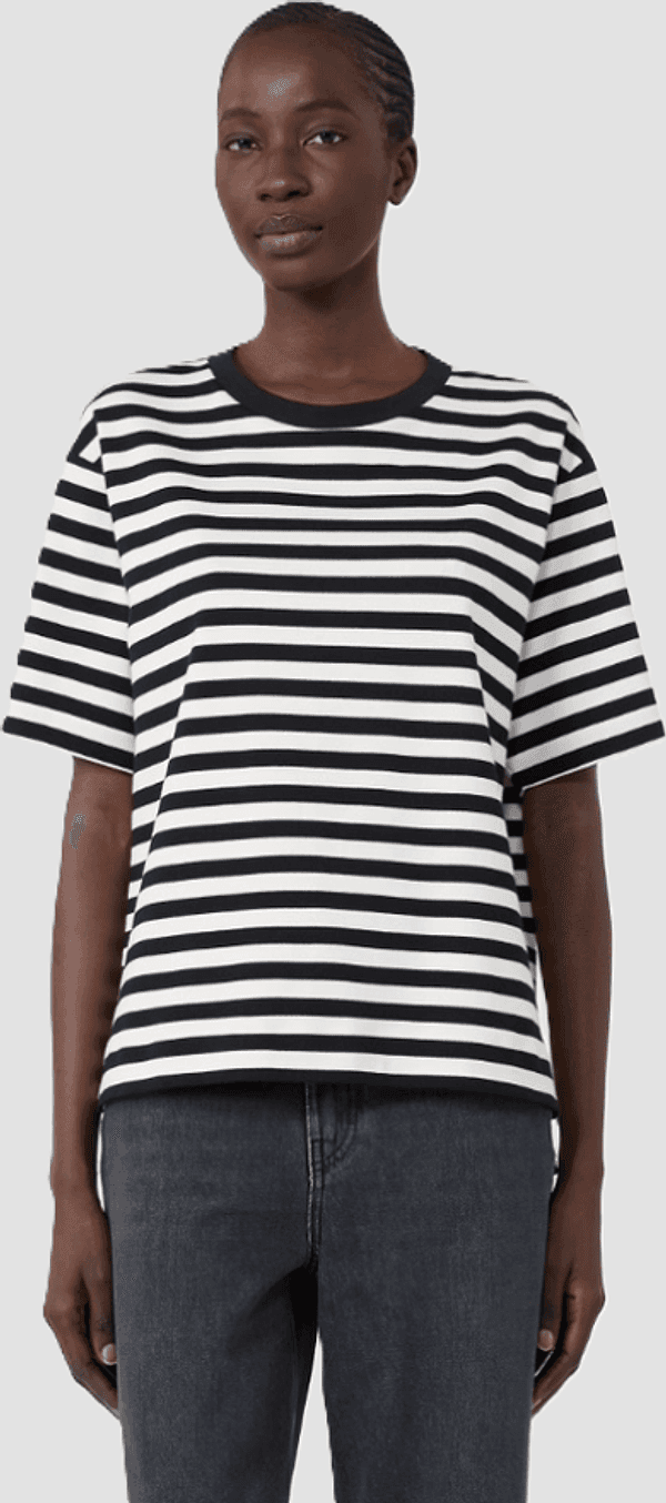 MAX MARA t-shirt boxy a righe donna bianco-nero - 2