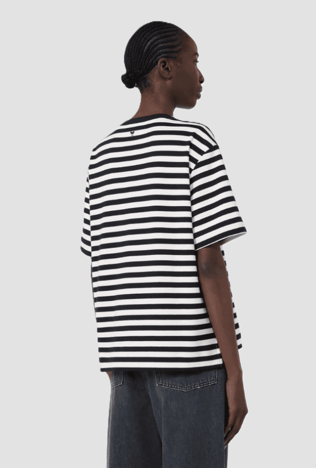 MAX MARA t-shirt boxy a righe donna bianco-nero - 3