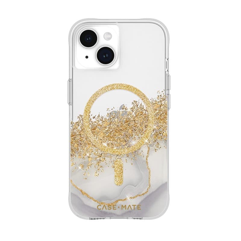 Case-Mate Karat MagSafe - Case for iPhone 15 / iPhone 14 / iPhone 13 decorated with gold (Marble) - 11