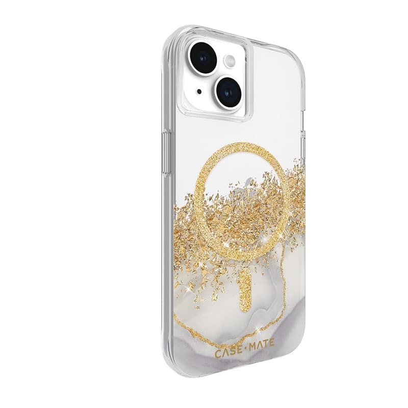 Case-Mate Karat MagSafe - Case for iPhone 15 / iPhone 14 / iPhone 13 decorated with gold (Marble) - 12