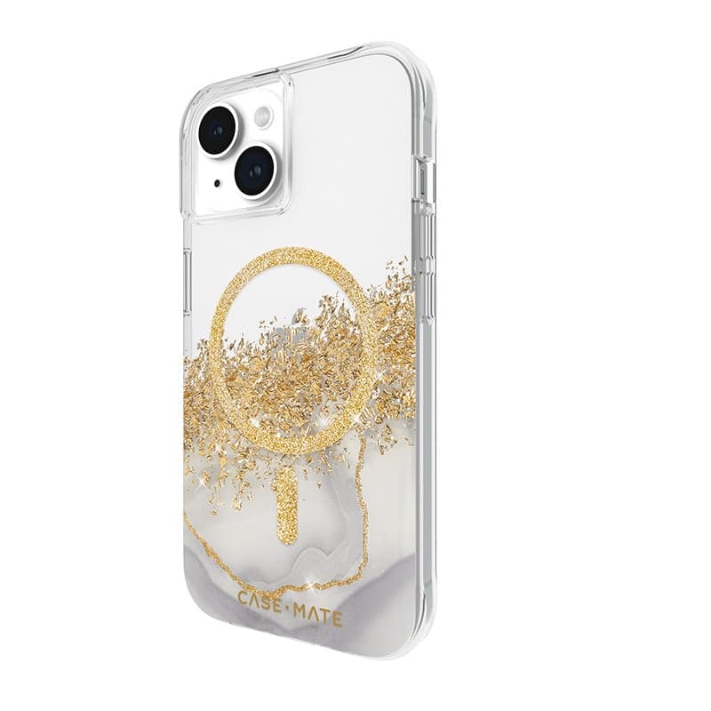 Case-Mate Karat MagSafe - Case for iPhone 15 / iPhone 14 / iPhone 13 decorated with gold (Marble) - 3