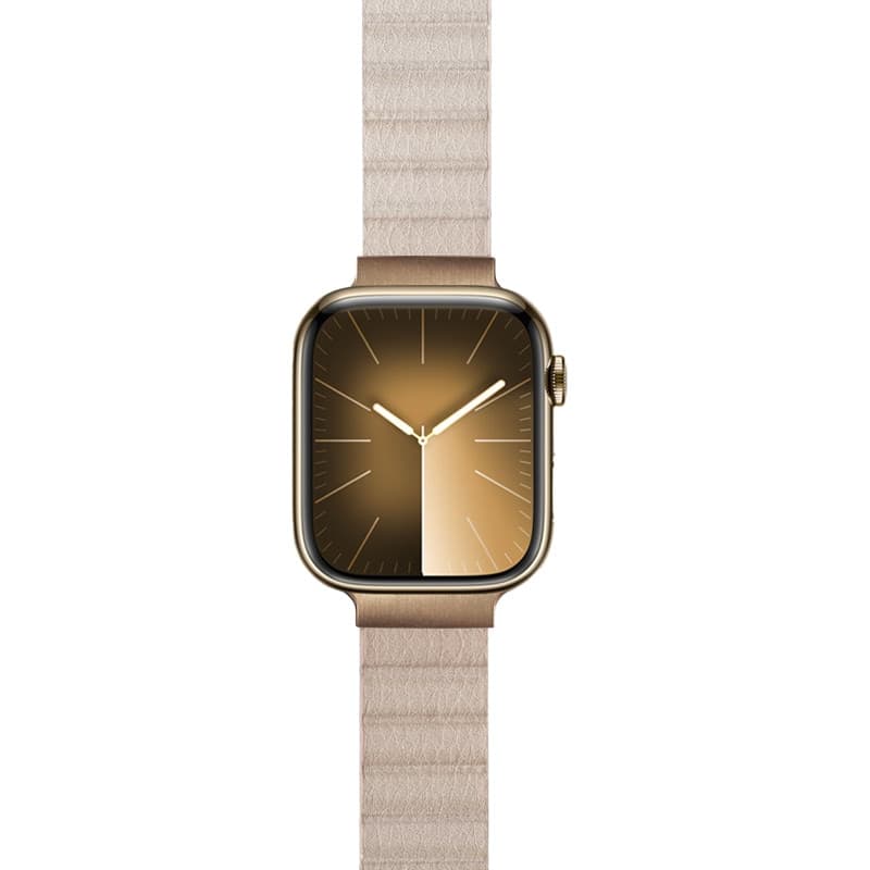 Crong Eclipse - Cinturino magnetico in pelle per Apple Watch 38/40/41/42 mm (beige) - 3
