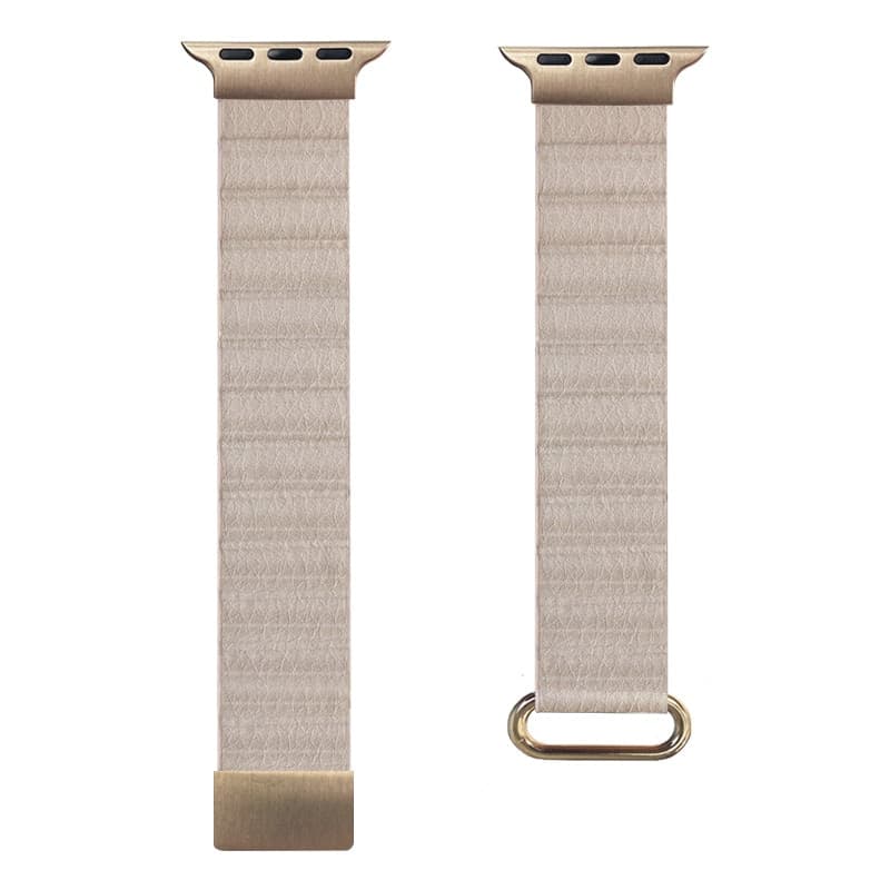 Crong Eclipse - Cinturino magnetico in pelle per Apple Watch 38/40/41/42 mm (beige) - 4