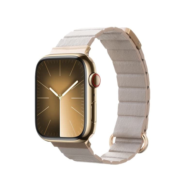 Crong Eclipse - Cinturino magnetico in pelle per Apple Watch 38/40/41/42 mm (beige) - 8