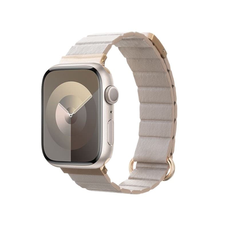 Crong Eclipse - Cinturino magnetico in pelle per Apple Watch 38/40/41/42 mm (beige) - 9