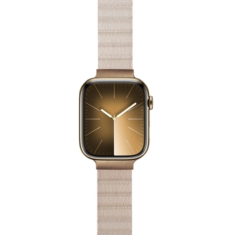 Crong Eclipse - Cinturino magnetico in pelle per Apple Watch 38/40/41/42 mm (beige) - 10