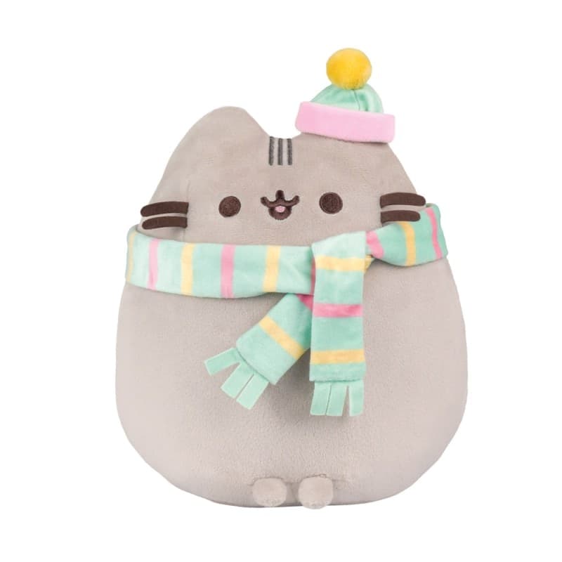 Pusheen - Mascotte di peluche con sciarpa e cappello 24 cm - 5