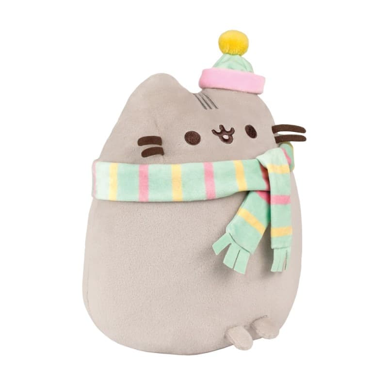 Pusheen - Mascotte di peluche con sciarpa e cappello 24 cm - 6