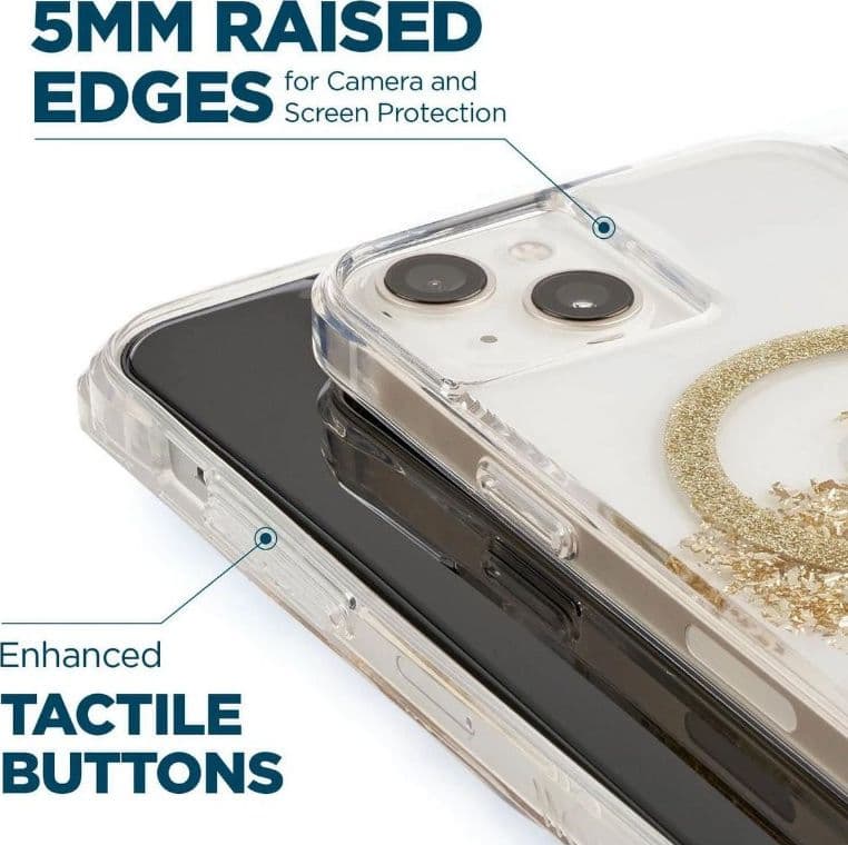 Case-Mate Karat MagSafe - Case decorated in gold for iPhone 14 Plus (Marble) - 15