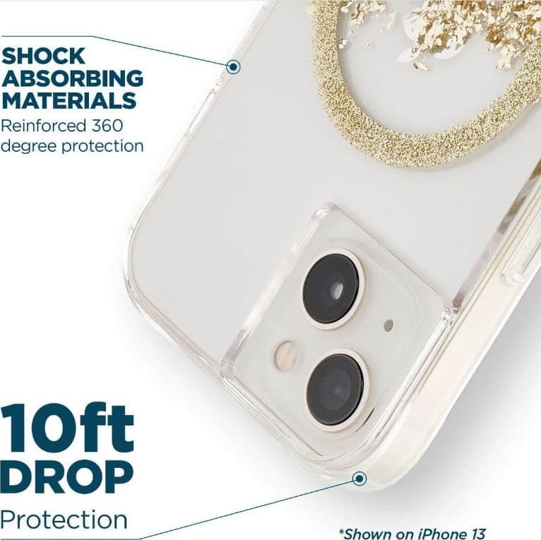 Case-Mate Karat MagSafe - Case decorated in gold for iPhone 14 Plus (Marble) - 16