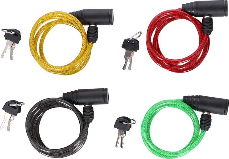 Dunlop - Keyed spiral bike lock (Yellow) - 5