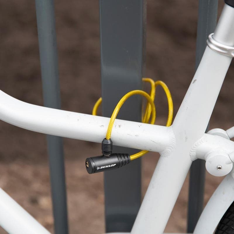 Dunlop - Keyed spiral bike lock (Yellow) - 8