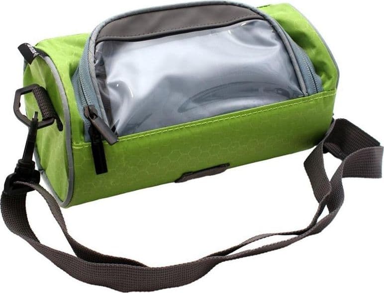 Dunlop - Handlebar bag / bicycle pannier with smartphone pocket (green) - 13