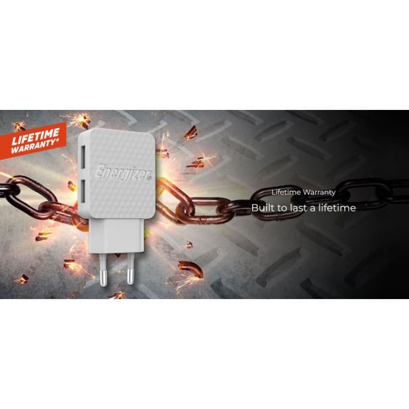 Energizer HardCase - 2x USB-A 12W mains charger + USB-C & Micro USB cable (Black) - 19