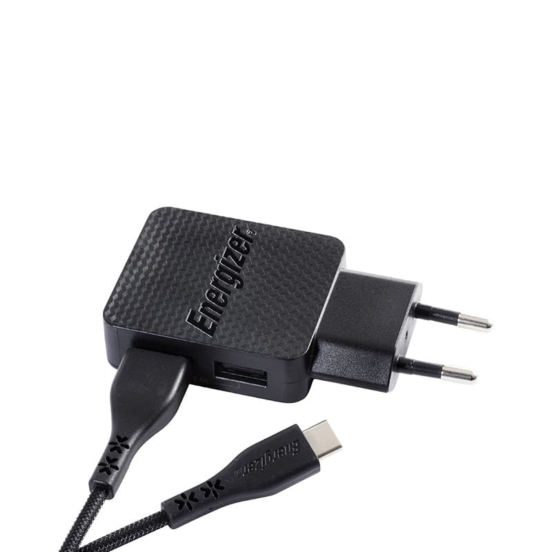 Energizer HardCase - 2x USB-A 12W mains charger + USB-C & Micro USB cable (Black) - 4