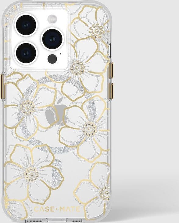 Case-Mate Floral Gems MagSafe - iPhone 15 Pro Case (Gold) - 16