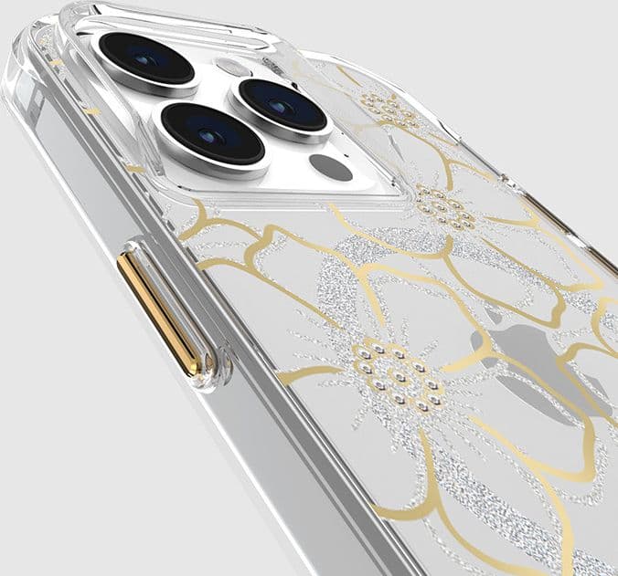 Case-Mate Floral Gems MagSafe - iPhone 15 Pro Case (Gold) - 7
