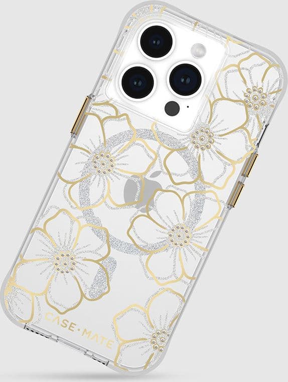 Case-Mate Floral Gems MagSafe - iPhone 15 Pro Case (Gold) - 8