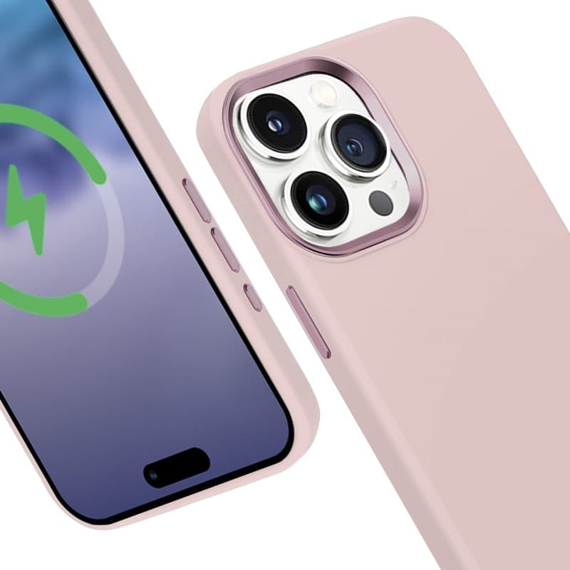 Crong Color Cover LUX Magnetic - Custodia MagSafe per iPhone 15 Pro (Rosa) - 13