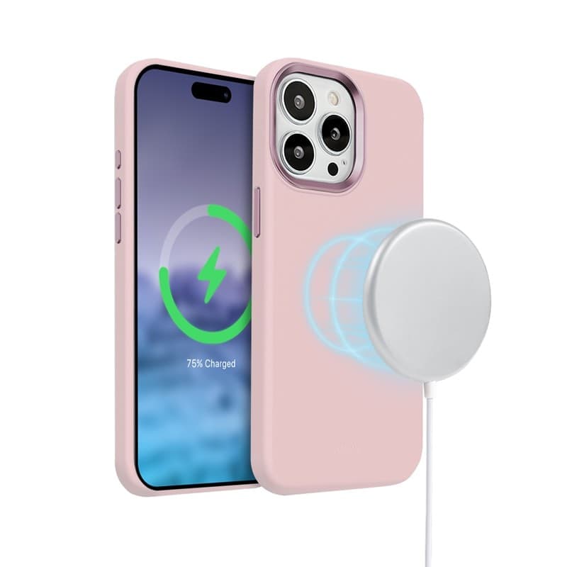 Crong Color Cover LUX Magnetic - Custodia MagSafe per iPhone 15 Pro (Rosa) - 17
