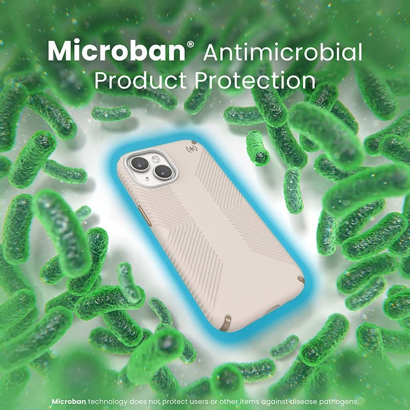 Speck Presidio2 Grip - Custodia per iPhone 16e / iPhone 15 / iPhone 14 / iPhone 13 (Osso sbiancato / Oro antico / Marrone noccio - 6