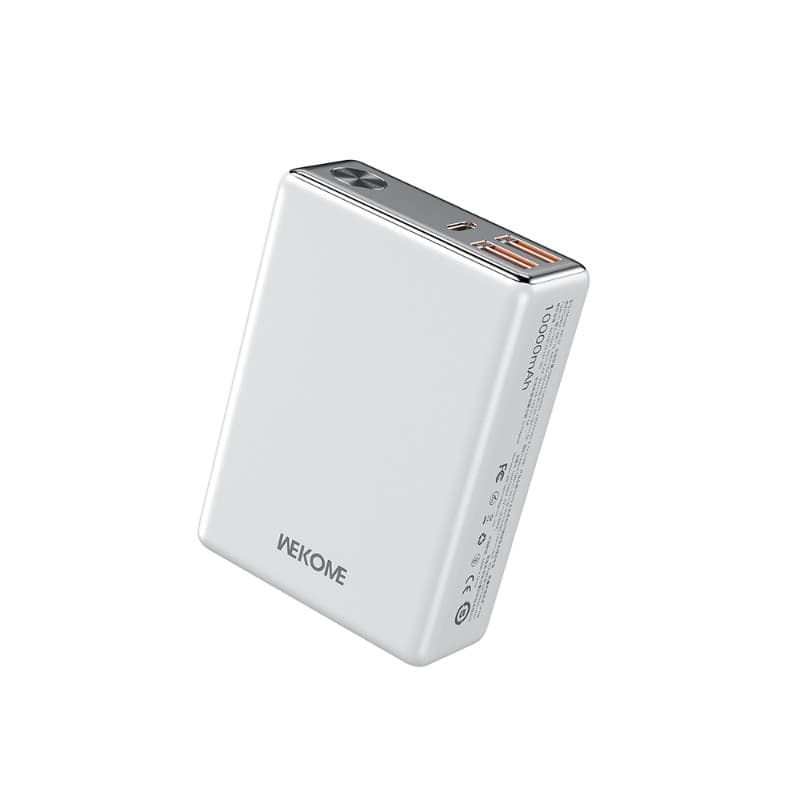 WEKOME WP-27 Tint Series - Power bank 10000 mAh Super Fast Charging USB-C PD 20W + 2x USB-A QC3.0 22.5W (White) - 11