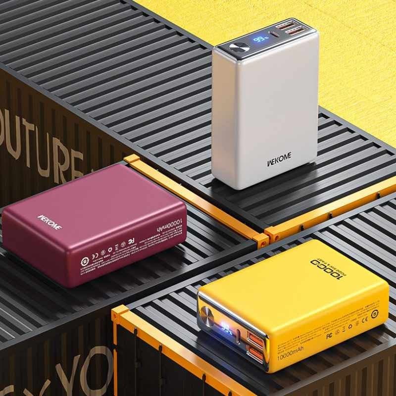 WEKOME WP-27 Tint Series - Power bank 10000 mAh Super Fast Charging USB-C PD 20W + 2x USB-A QC3.0 22.5W (White) - 14