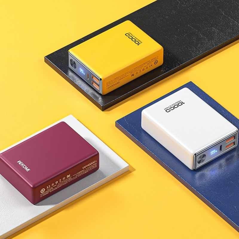 WEKOME WP-27 Tint Series - Power bank 10000 mAh Super Fast Charging USB-C PD 20W + 2x USB-A QC3.0 22.5W (White) - 17
