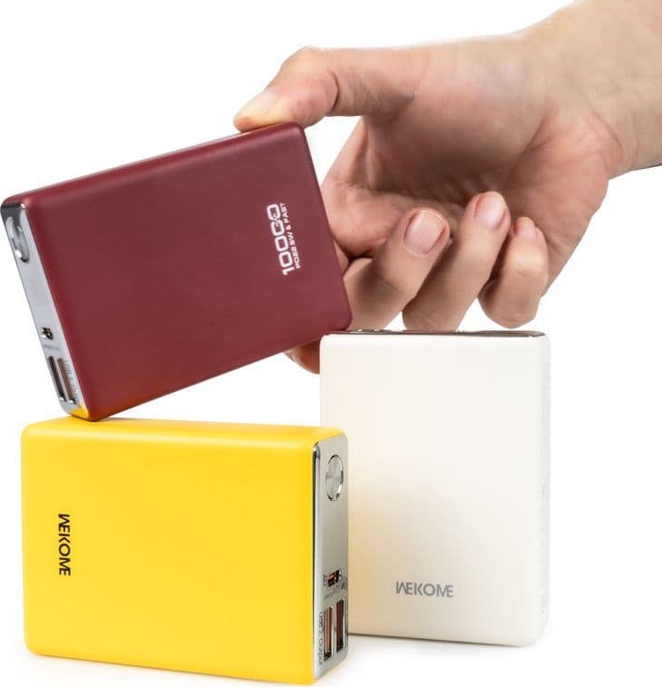 WEKOME WP-27 Tint Series - Power bank 10000 mAh Super Fast Charging USB-C PD 20W + 2x USB-A QC3.0 22.5W (White) - 8