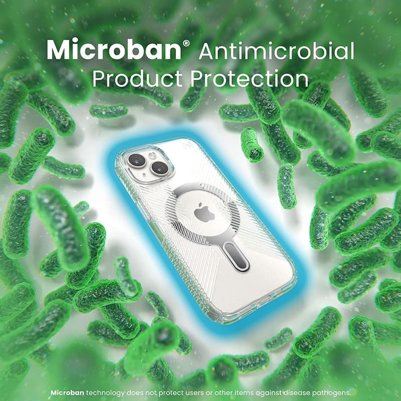 Speck Presidio Perfect-Clear Grip ClickLock e MagSafe - Custodia per iPhone 16e / iPhone 15 / iPhone 14 / iPhone 13 (Trasparente - 15