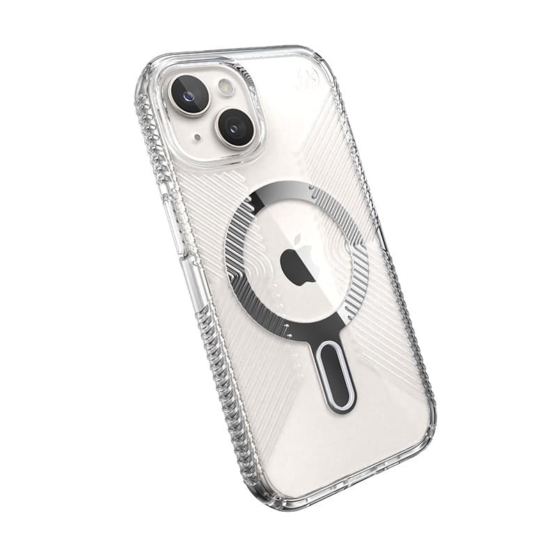 Speck Presidio Perfect-Clear Grip ClickLock e MagSafe - Custodia per iPhone 16e / iPhone 15 / iPhone 14 / iPhone 13 (Trasparente - 16