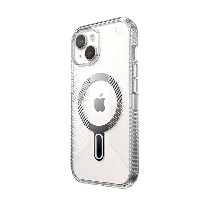 Speck Presidio Perfect-Clear Grip ClickLock e MagSafe - Custodia per iPhone 16e / iPhone 15 / iPhone 14 / iPhone 13 (Trasparente - 17