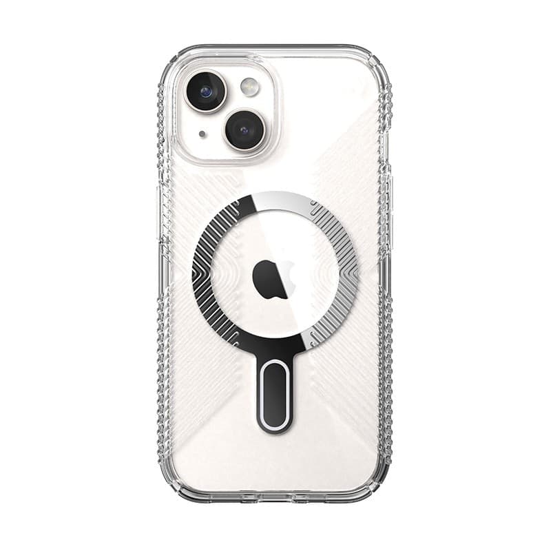 Speck Presidio Perfect-Clear Grip ClickLock e MagSafe - Custodia per iPhone 16e / iPhone 15 / iPhone 14 / iPhone 13 (Trasparente - 19