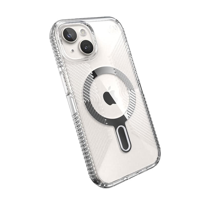 Speck Presidio Perfect-Clear Grip ClickLock e MagSafe - Custodia per iPhone 16e / iPhone 15 / iPhone 14 / iPhone 13 (Trasparente - 6