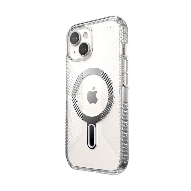 Speck Presidio Perfect-Clear Grip ClickLock e MagSafe - Custodia per iPhone 16e / iPhone 15 / iPhone 14 / iPhone 13 (Trasparente - 7