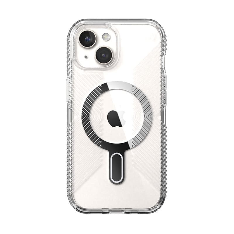 Speck Presidio Perfect-Clear Grip ClickLock e MagSafe - Custodia per iPhone 16e / iPhone 15 / iPhone 14 / iPhone 13 (Trasparente - 9